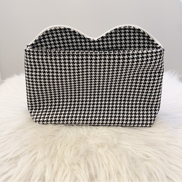 Frankie & Johnnie Make-up Cosmetic Houndstooth Bra Zipper Bag - Picture 3 of 7